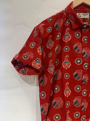 Batik Print Traditional Cotton Shirt For Men - By Kartikeya Jaipur