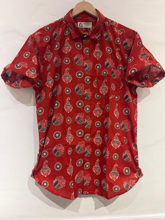 Batik Print Traditional Cotton Shirt For Men - By Kartikeya Jaipur