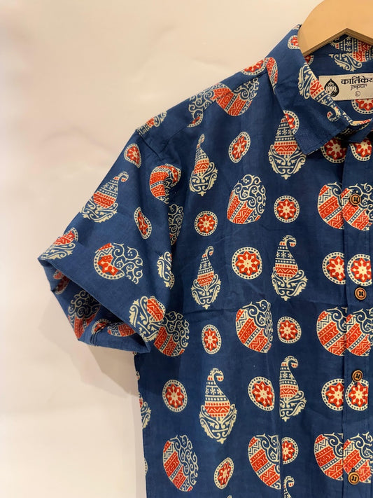 Batik Print Traditional Cotton Shirt For Men - By Kartikeya Jaipur
