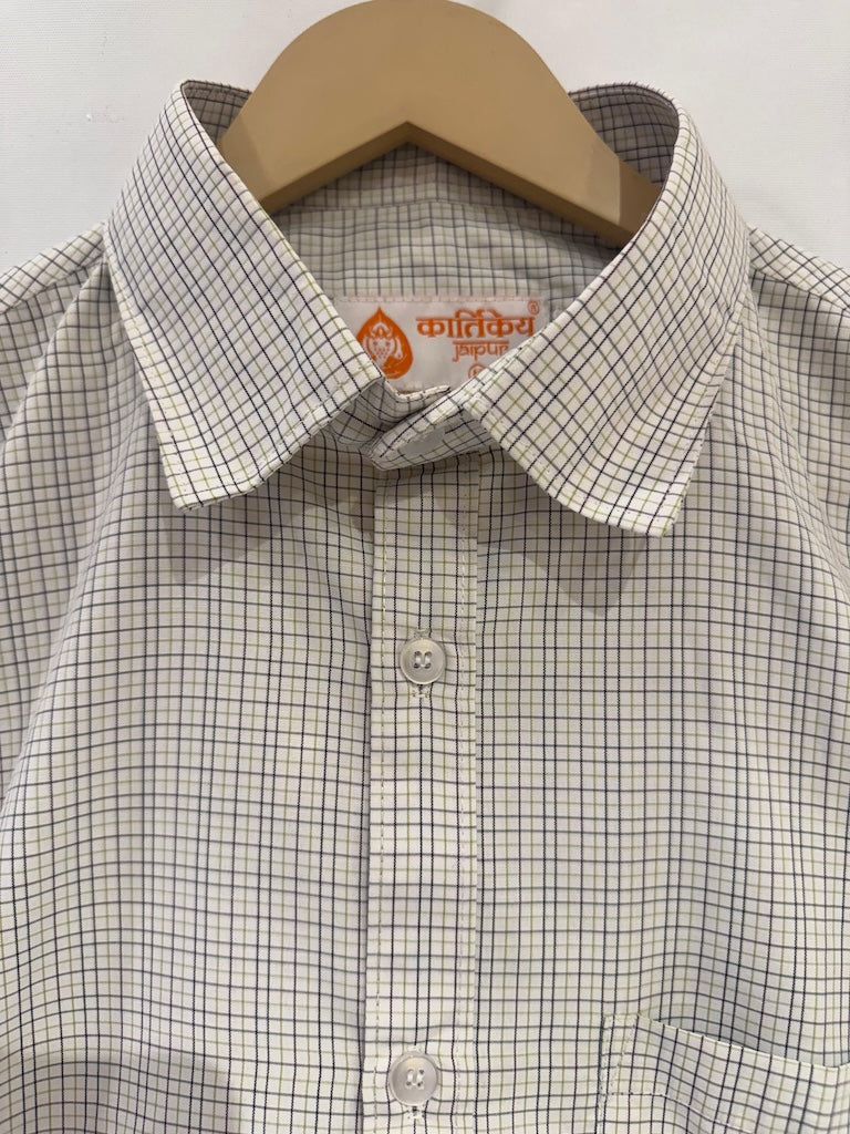 Mens Mini Check Every Day Wear Premium Cotton Shirt