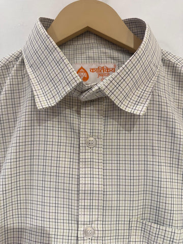 Mens Mini Check Every Day Wear Premium Cotton Shirt