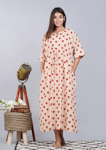 Cotton Printed Women Summer Nighty