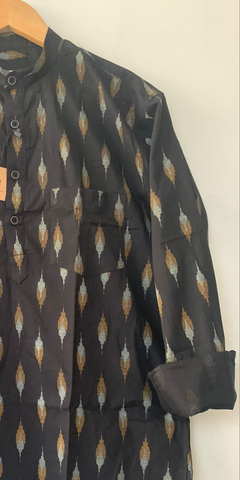 Kartikeya Jaipur Ikat Print Cotton Short Kurta