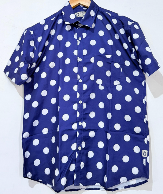 Polka Cotton Blended Shirt For Men