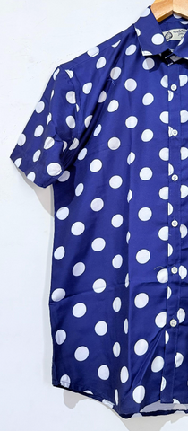 Polka Cotton Blended Shirt For Men
