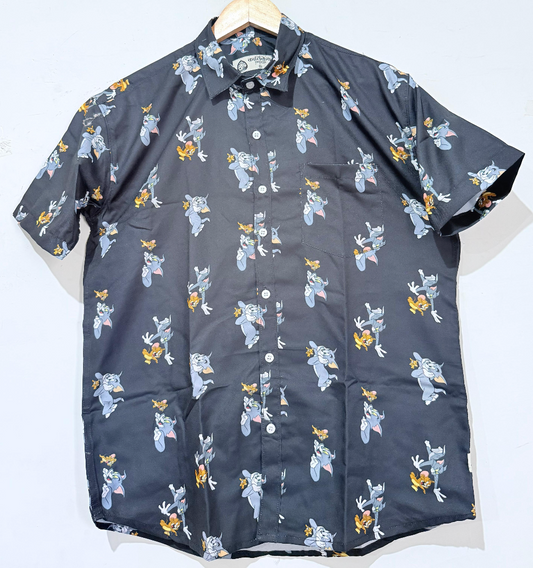 Tom & Jerry Cotton Blend Partywear Shirt For Men