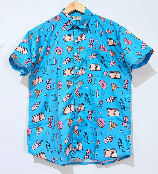 Weekend Mood Cotton Blend Partywear Shirt For Men