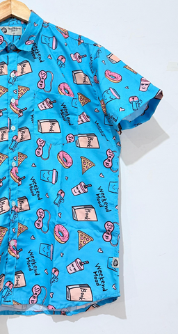Weekend Mood Cotton Blend Partywear Shirt For Men