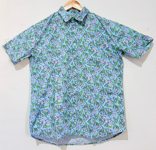 Floral Cotton Blend Casual Shirt For Men