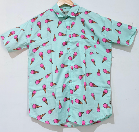 Quirky Print Cotton Blend Casual Shirt For Men