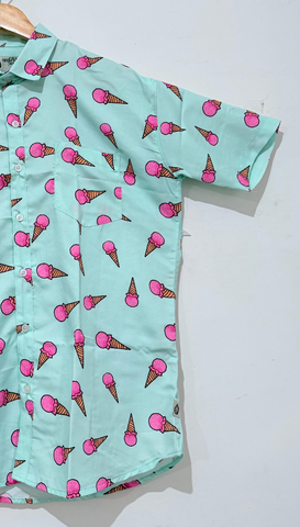 Quirky Print Cotton Blend Casual Shirt For Men