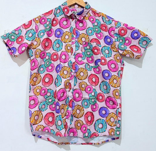 Quirky Print Cotton Blend Casual Shirt For Men