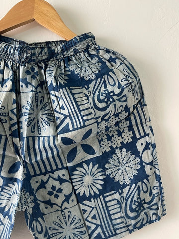 Indigo Cotton Shorts for Men