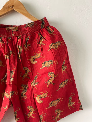 Jungle Print Cotton Shorts for Men