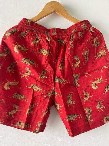 Jungle Print Cotton Shorts for Men