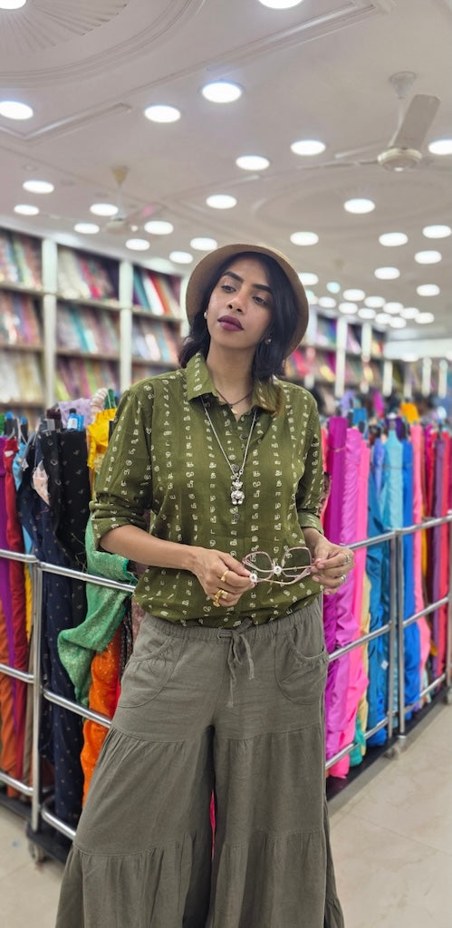 Tamil Alphabet Full Sleeves Classic Shirt for Women