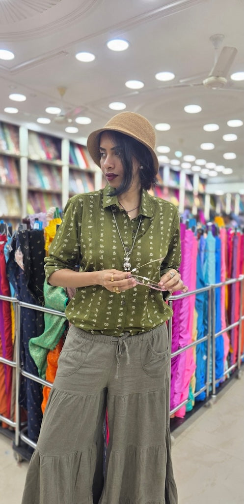 Tamil Alphabet Full Sleeves Classic Shirt for Women