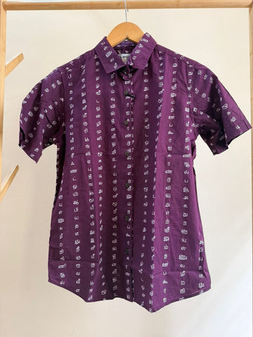 Tamil Alphabet Half Sleeves Classic Shirt for Women