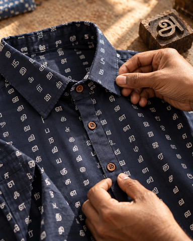 Tamil Alphabet Full Sleeves Classic Shirt for Women