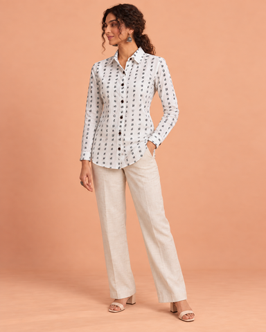 Tamil Alphabet Full Sleeves Classic Shirt for Women