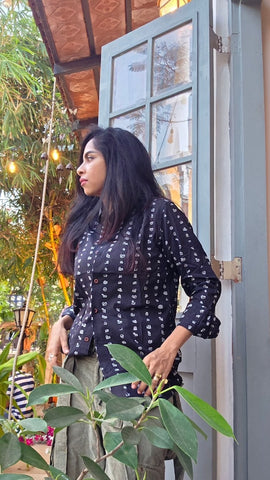 Tamil Alphabet Full Sleeves Classic Shirt for Women