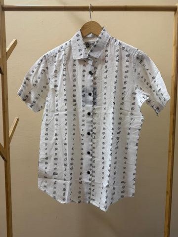 Tamil Alphabet Half Sleeves Classic Shirt for Women