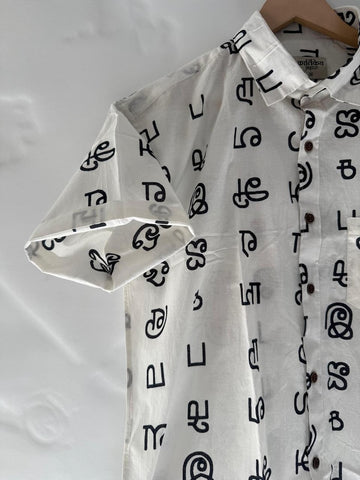 Assorted Tamil Script Classic Cotton Shirt