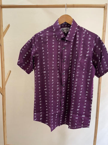 தமிழ் எழுத்து  Classic Half Sleeves Cotton Shirt