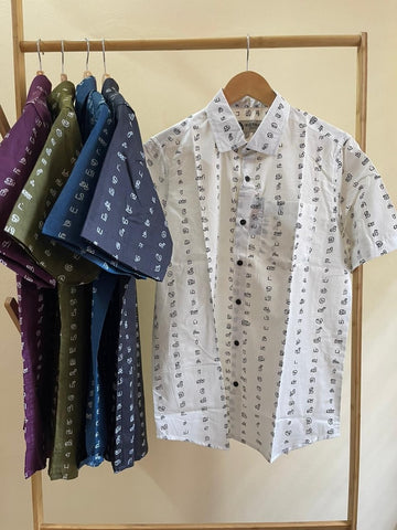 தமிழ் எழுத்து  Classic Half Sleeves Cotton Shirt