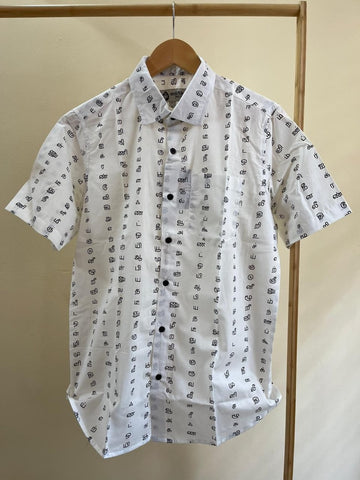 தமிழ் எழுத்து  Classic Half Sleeves Cotton Shirt