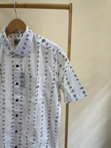 தமிழ் எழுத்து  Classic Half Sleeves Cotton Shirt