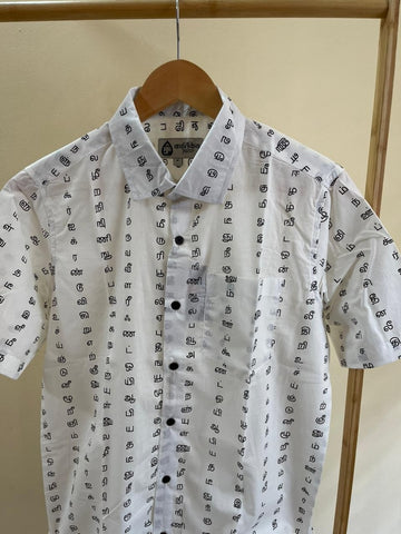 தமிழ் எழுத்து  Classic Half Sleeves Cotton Shirt