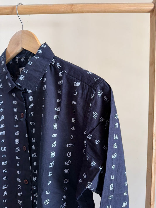 Tamil Alphabet Full Sleeves Classic Shirt for Women