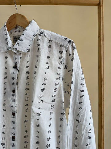 Tamil Alphabet Full Sleeves Classic Shirt for Women