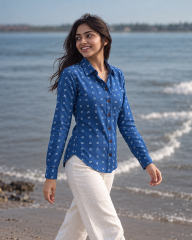 Classic Telugu Alphabet Full Sleeves Shirt for Women