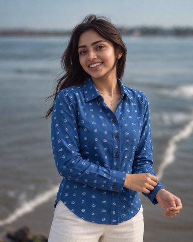 Classic Telugu Alphabet Full Sleeves Shirt for Women