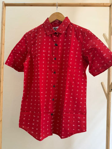 Telugu Alphabet Half Sleeves Classic Shirt for Women