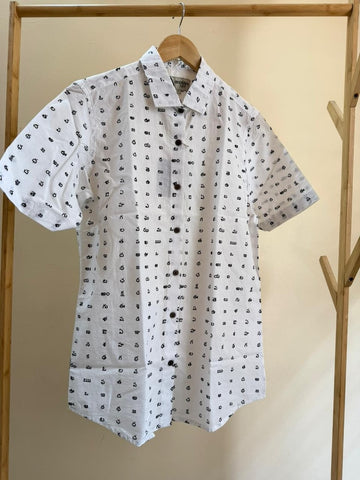 Telugu Alphabet Half Sleeves Classic Shirt for Women