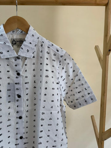 Telugu Alphabet Half Sleeves Classic Shirt for Women
