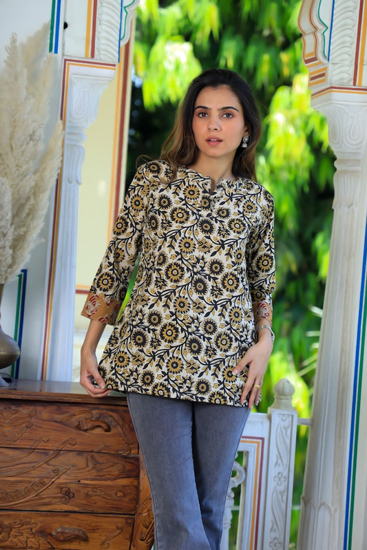 Handblock Cotton Printed Tops For Women