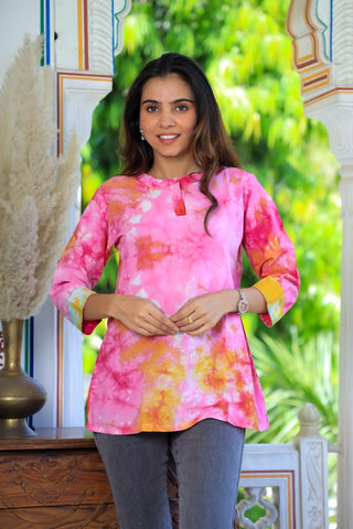 Handblock Cotton Printed Tops For Women