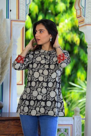 Handblock Cotton Printed Tops For Women