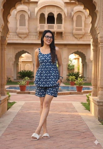 Handblock Bagru Hand Block Printed Top & Shorts