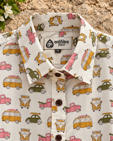 Womens Tuktuk Print Cotton Full Sleeves Shirt
