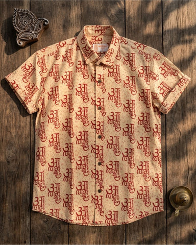 अक्षरमाला Cotton Half Sleeve Shirt for Men