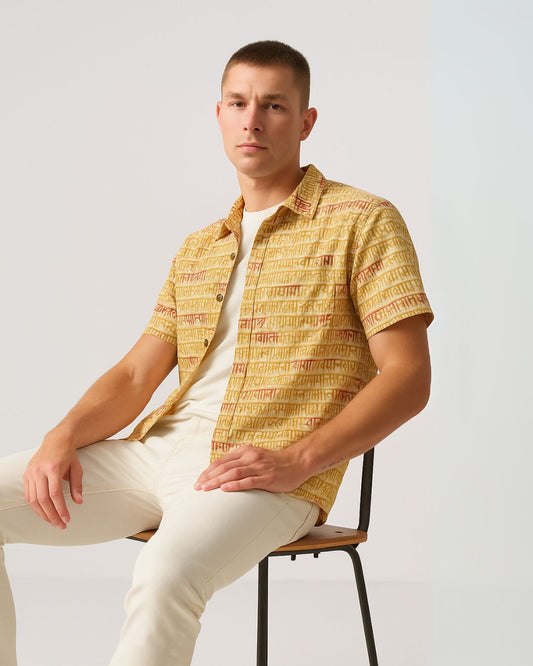 Vedik Printed Classic Cotton Shirt for Men