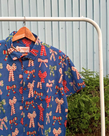 Holiday themed Christmas shirts for men - Blue
