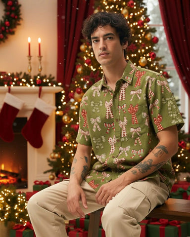 Holiday Christmas Shirt for men - Olive