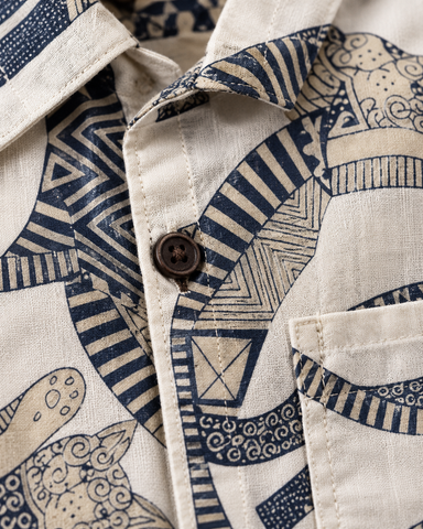 Sphynx Cat Print Cotton Classic Half Shirt for Men - White