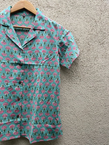 Batik Print Half Sleeve Cotton Shirt for Women